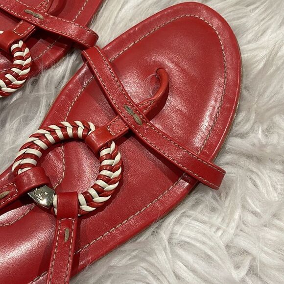 Tod’s Red Leather Sandals Sz 9 1/2 - Picture 13 of 13